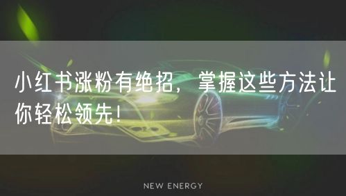 小红书涨粉有绝招,掌握这些方法让你轻松领先!